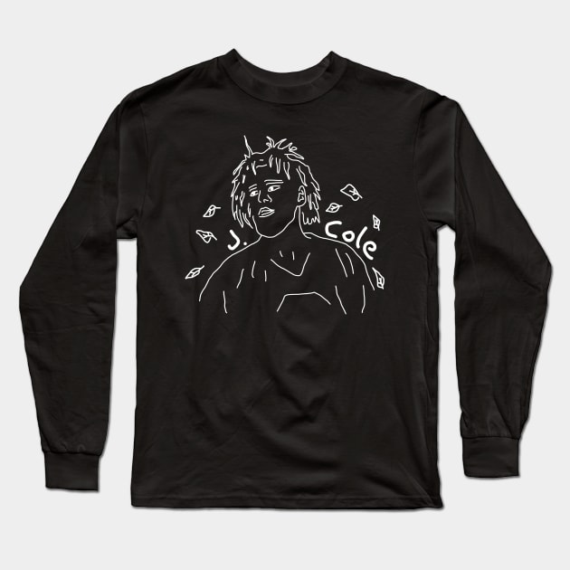 j. cole off seasons drawing art Long Sleeve T-Shirt by rsclvisual